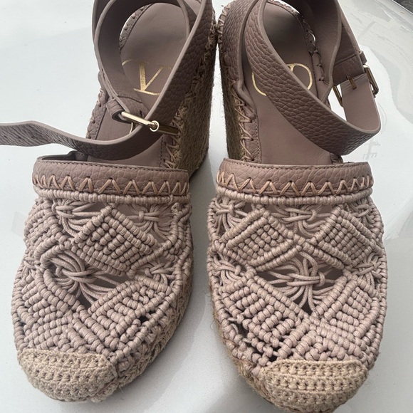 Valentino Taupe Espadrille Wedges - Picture 4 of 6